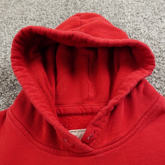 VTG Hollister Hoodie Womens L Red Pullover Sweater Sweatshirt Thermal Hood Y2K - Picture 8 of 14